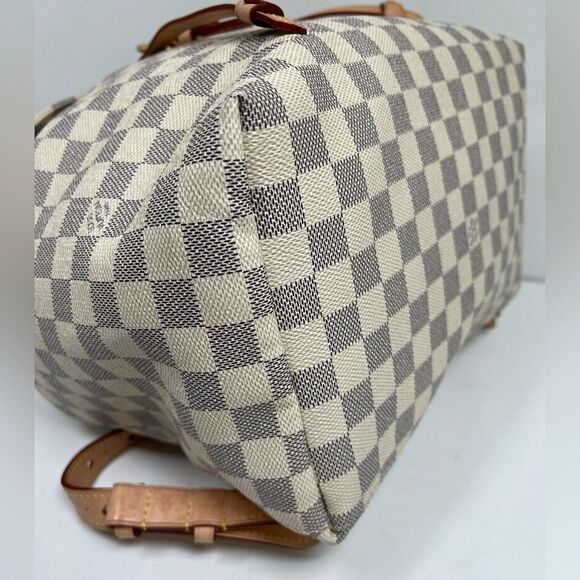 Louis Vuitton Sperone Backpack White Leather Damier Azur, Pink Lining - Picture 6 of 14